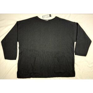NWT New Orleans Knitwear 3/4 Sleeve Top With Two Poсkets Black Size L